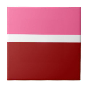 Pink White Maroon Red Colour Block Ceramic Tile