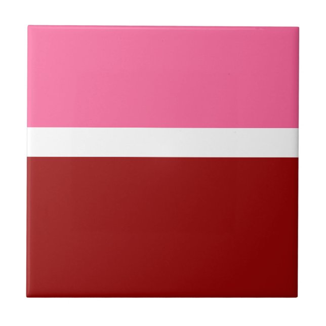 Pink White Maroon Red Colour Block  Ceramic Tile (Front)