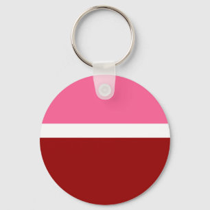 Pink White Maroon Red Colour Block  Key Ring