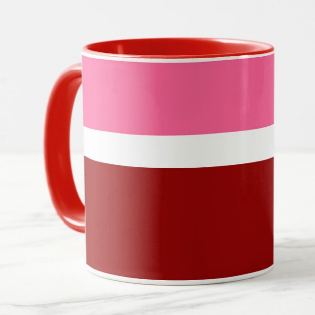 Pink White Maroon Red Colour Block  Mug (Creator Uploaded)