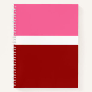 Pink White Maroon Red Colour Block Notebook