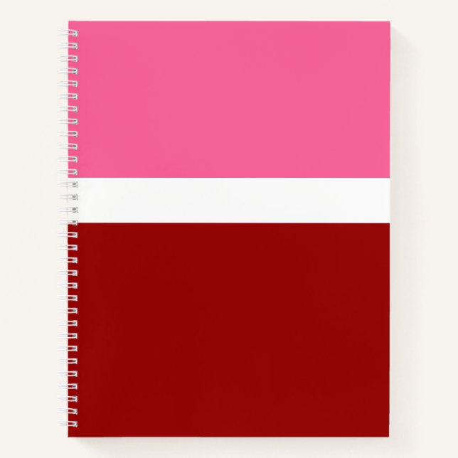 Pink White Maroon Red Colour Block  Notebook (Front)