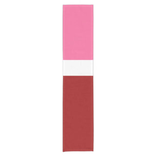 Pink White Maroon Red Colour Block  Short Table Runner