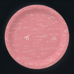 Pink White Math Equations Graphics Graduation Paper Plate<br><div class="desc">Pink math paper plates for graduations,  teacher's parties,  retirements,  birthdays and more. Illustrated and designed by Patricia Alvarez.</div>