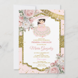 Pink & White Mexican Presentación De Tres Años Invitation