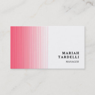 Pink White Minimalist Elegant Chic Plain Business Card