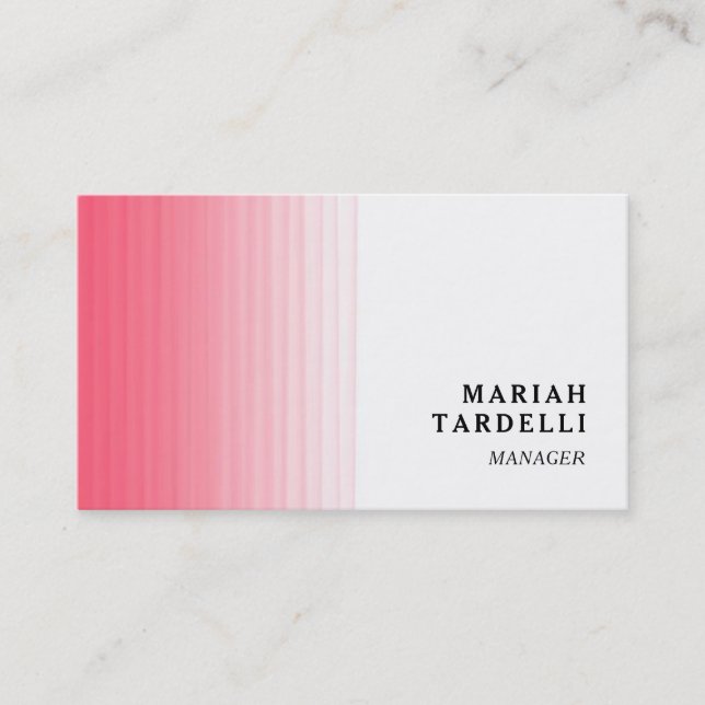 Pink White Minimalist Elegant Chic Plain Business Card (Front)