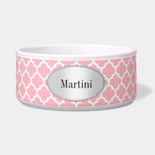 Pink White Moroccan Quatrefoil Pattern #5