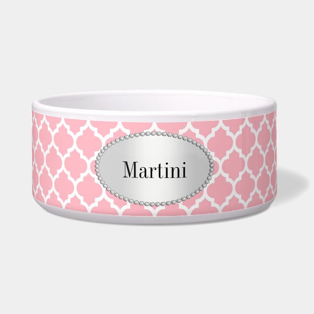 Pink White Moroccan Quatrefoil Pattern #5 (Front)