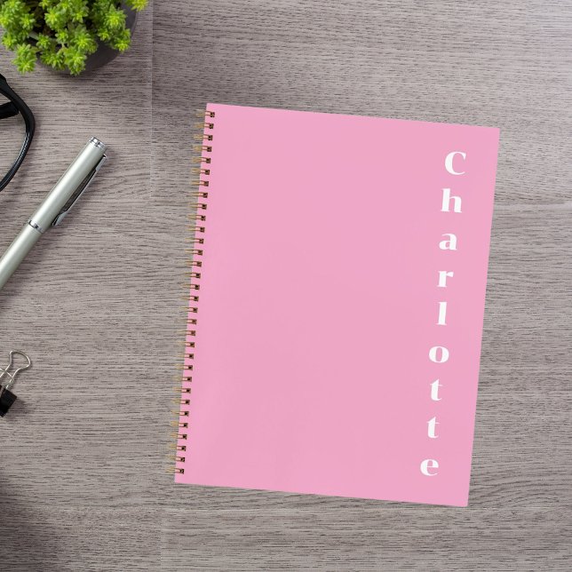 Pink white name notebook (Creator Uploaded)