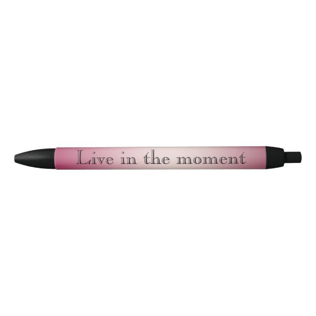 Pink White Ombre Black Ink Pen (Front)