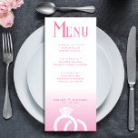 Pink & White Ombre Wedding Reception Menu<br><div class="desc">Ombre pink and white wedding reception dinner menu.  Customise it by adding your personal meal list,  wedding anniversary date,  and the husband and wife's names.</div>