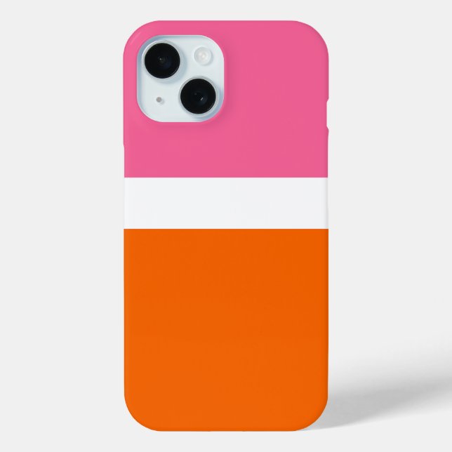 Pink White Orange Plain Colour Block Design  Case-Mate iPhone Case (Back)