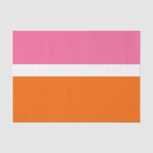 Pink White Orange Plain Colour Block Design Tissue Paper