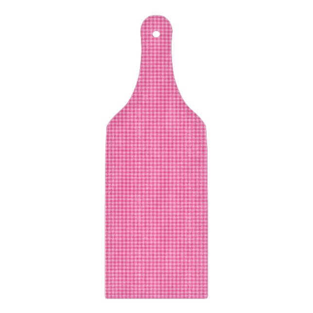 Pink-White Pastel Gingham-CUTTING BOARD PADDLE (Front)