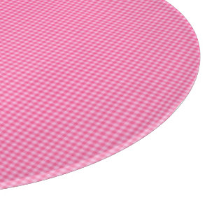 Pink-White Pastel Gingham-ROUND CUTTING BOARD