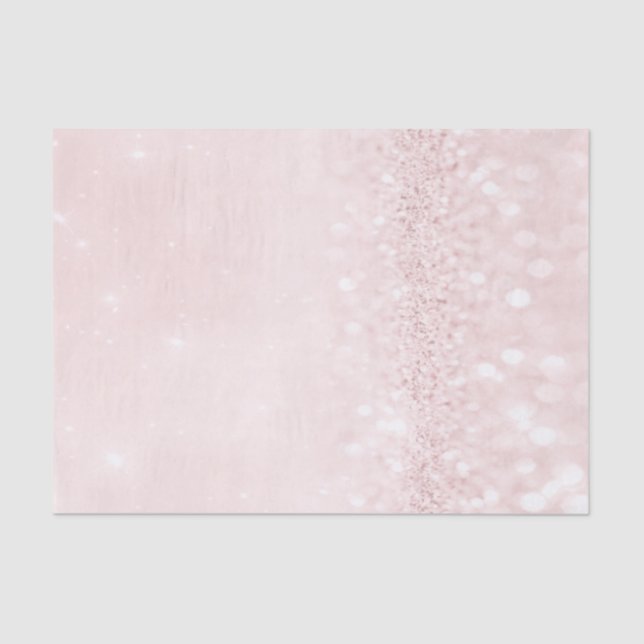 Pink White Pastel Glitter Powder Girly 16th Bridal Tissue Paper (Front)