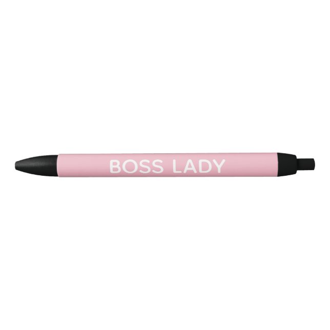 Pink White Personalised Text Black Ink Pen (Front)
