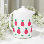 Pink White Pineapple Pattern Chic<br><div class="desc">Pink White Tea pot with Cute Chic Pineapple Pattern. More products with this design are in the collection below.</div>