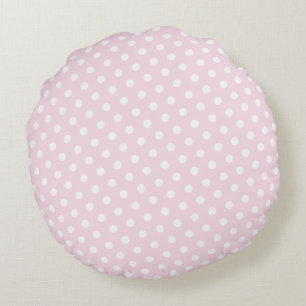 Pink & White Polka Dot Round Pillows