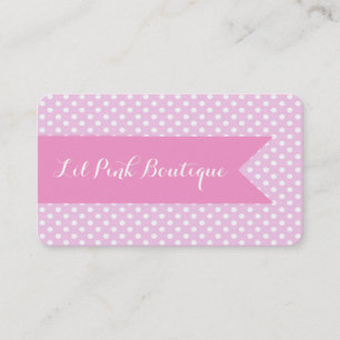 Pink & White Polka Dots Business Card