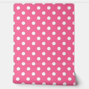 Pink White Polka Dots Pattern Wall Decor