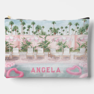 Pink & White Pool Party  Accessory Pouch