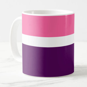 Pink White Purple Plain Colour Block Design  Coffee Mug