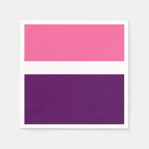 Pink White Purple Plain Colour Block Design Napkin