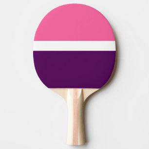 Pink White Purple Plain Colour Block Design Ping Pong Paddle