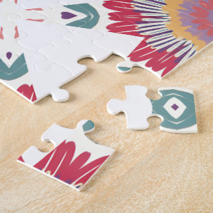 Pink, White & Purple Watercolor Floral Jigsaw Puzzle