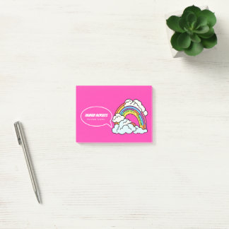 Pink White Rainbow Illustrative Preschool Teacher Post-it Notes