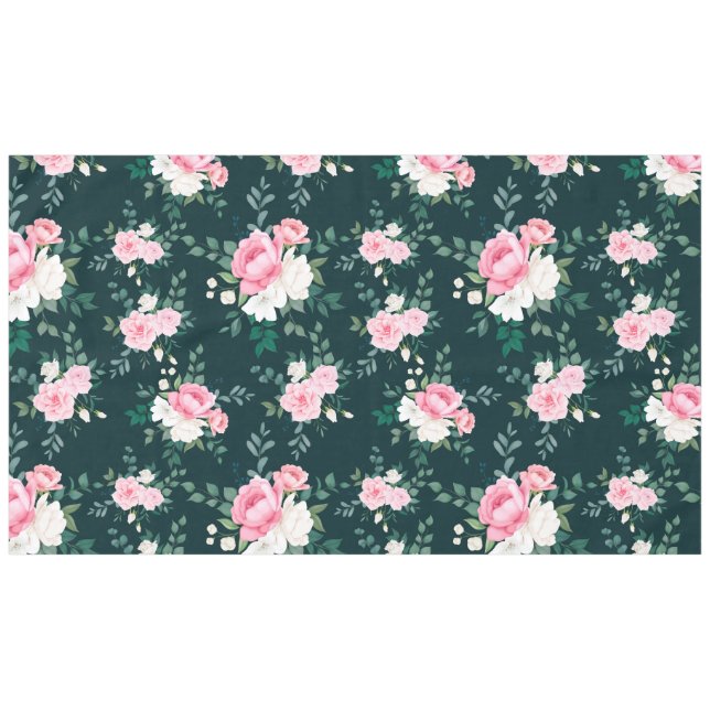 pink white red floral background   tablecloth (Front (Horizontal))