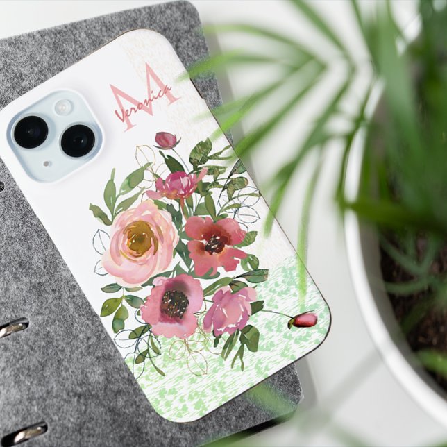 Pink white Roses  Case-Mate iPhone Case (Pink white Roses Case-Mate iPhone Case with beautiful flowers)