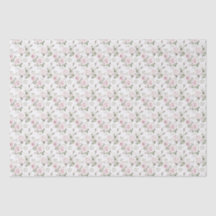Pink & White Roses Tissue Paper