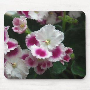 Pink & White Ruffled African Violet Mouse Pad