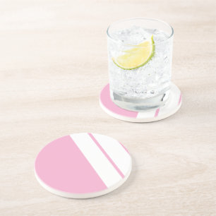 Pink White Sandstone Drink Coaster