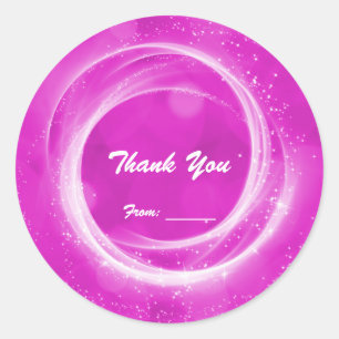 Pink & White Sparkle Cinderella Any Event Party Classic Round Sticker