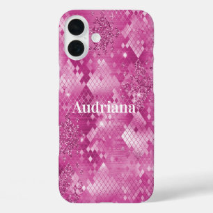 Pink White Sparkle Leopard Print      iPhone 16 Plus Case