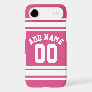 Pink White Sports Jersey with Name and Number