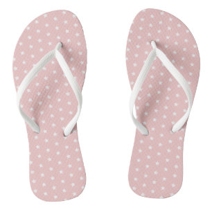 Pink White Star Pattern Thongs