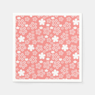 Pink & White Star & Snowflake Pattern Napkin