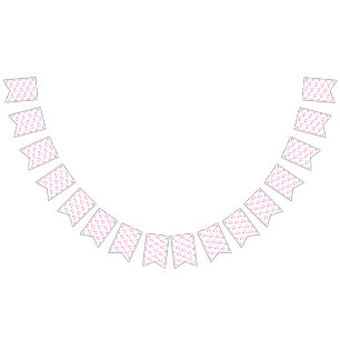 Pink White Stars Modern design Party Supplies Bunting
