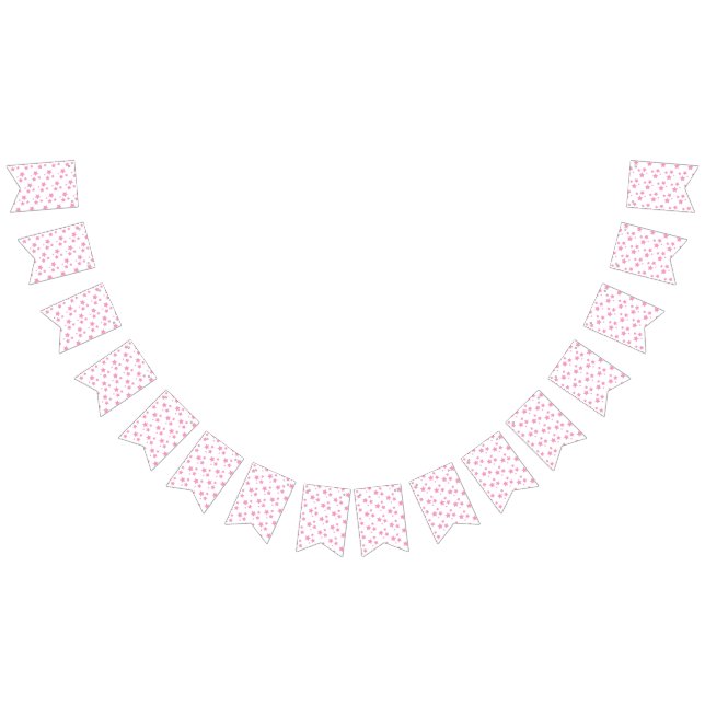 Pink White Stars Modern design Party Supplies Bunting (All)
