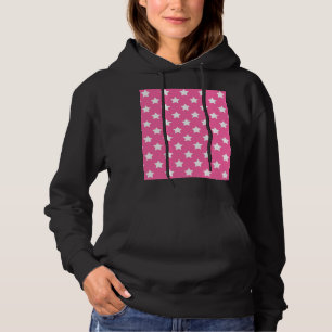 Pink White Stars Pattern Decorative Hoodie