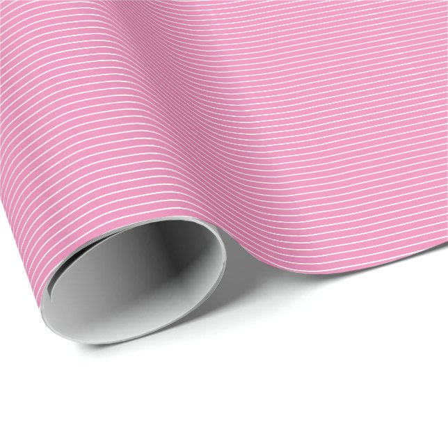 Pink White Stripe Camouflage Patterns Girly Trendy Wrapping Paper (Roll Corner)