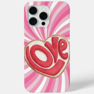 Pink & White Striped Love iPhone 15 Pro Max Case