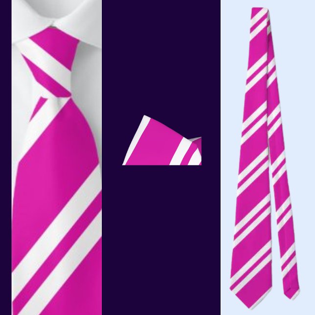 Pink White Striped Pattern          Tie (Creator Uploaded)