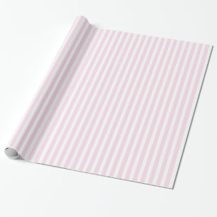 Pink & White Striped Pattern Wrapping Paper