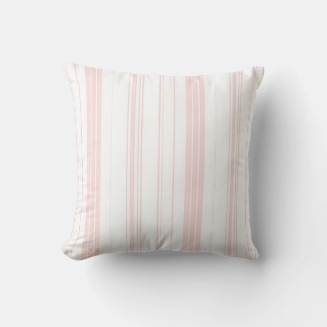 Pink & White Striped Pillows & Cushions - Gifts (Front)